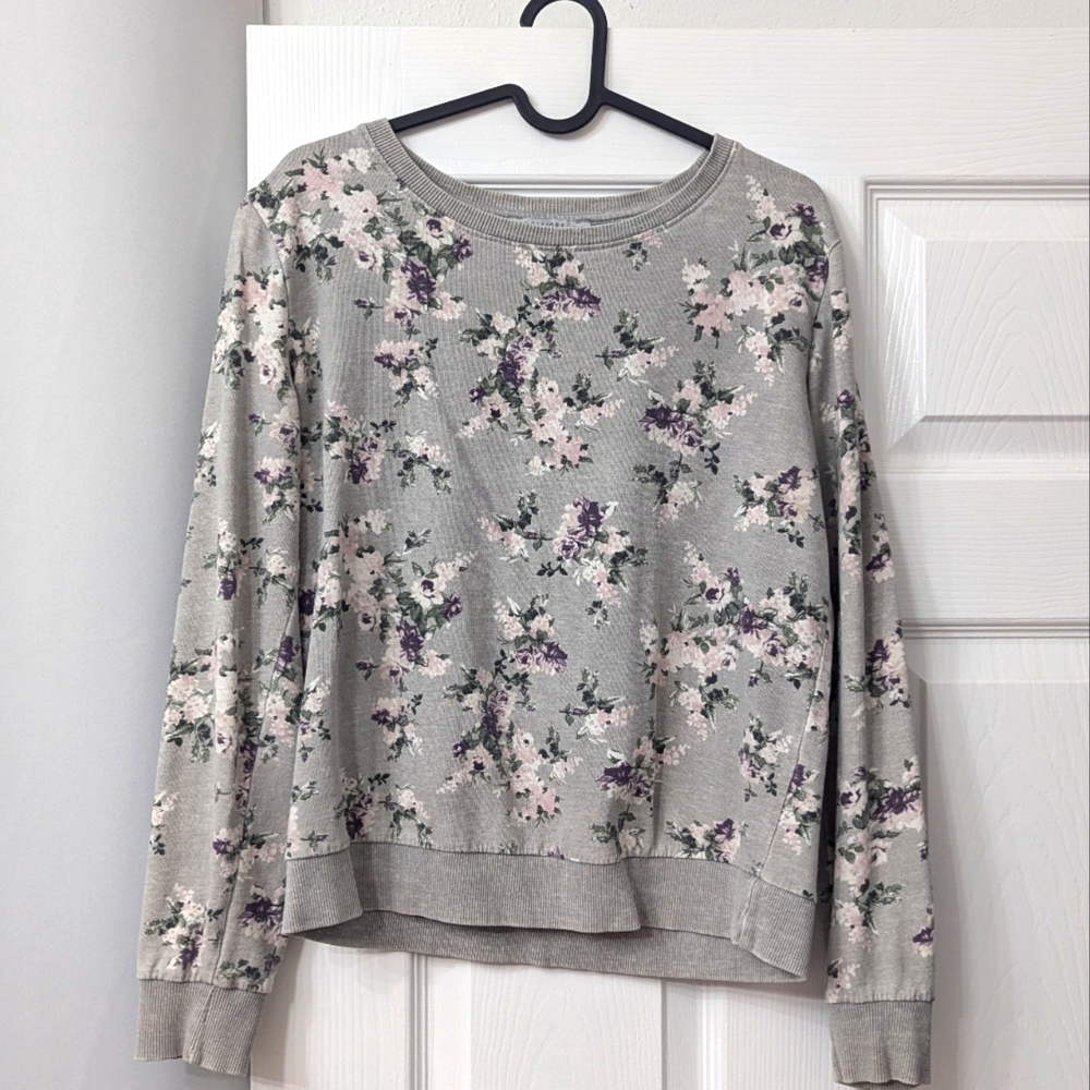Calliope - sweater floral, grey pink
